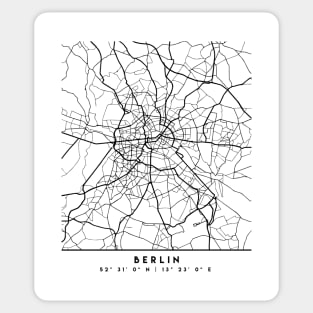 BERLIN GERMANY BLACK CITY STREET MAP ART Sticker